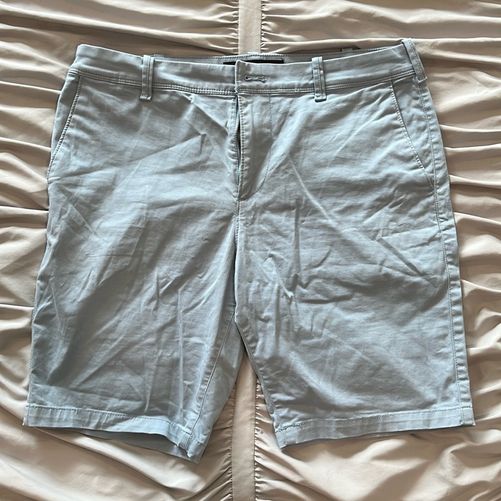Express Stretch Slim Above the Knee Light Blue Shorts